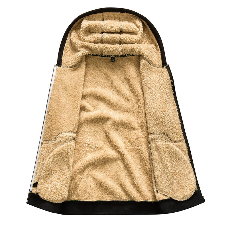 Hooded Fleece Plus Thick Lamb Fleece Cardigan Sweater – Bild 5