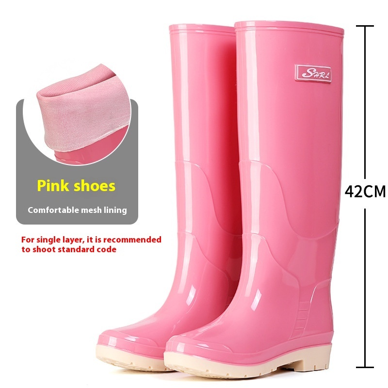 Fleece-lined Warm Length Waterproof Rain Boots - Image 6