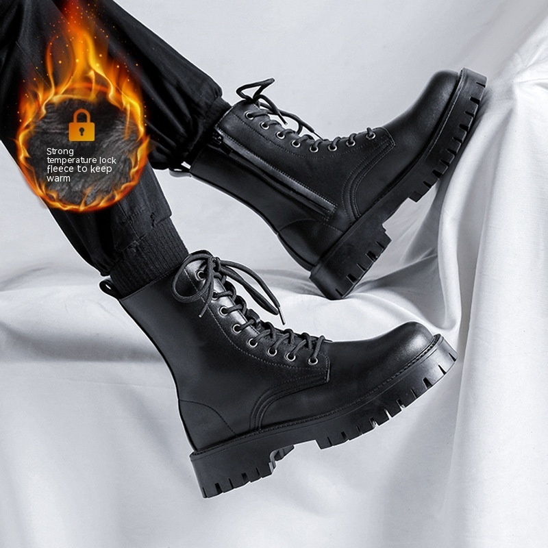 Men's Leather New High-top Boots — изображение 8