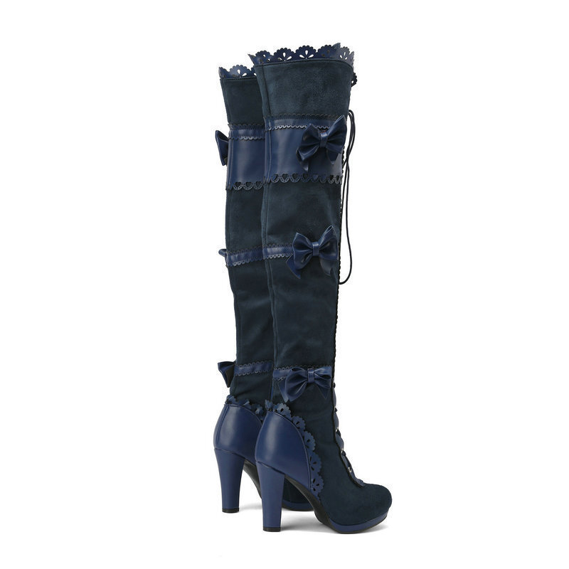 Women's High Heel Lace Strap Boots - Image 3