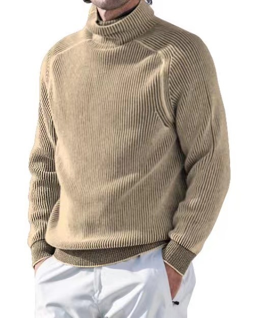 Men's Wool High Collar Warm Sweater - Image 8