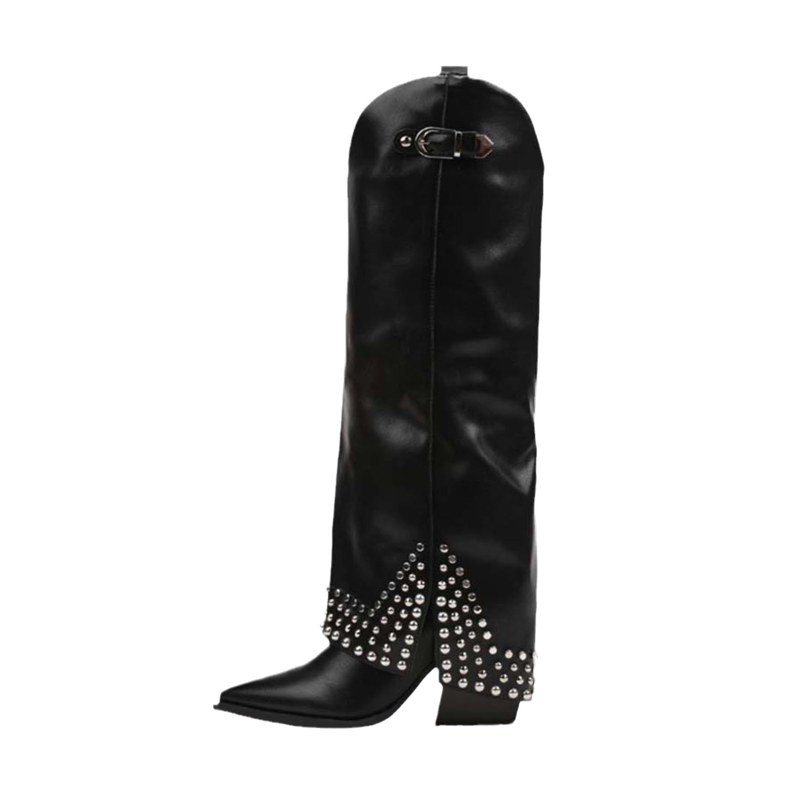 Women's Frosted Rivet Pantyhose Boots - Image 5