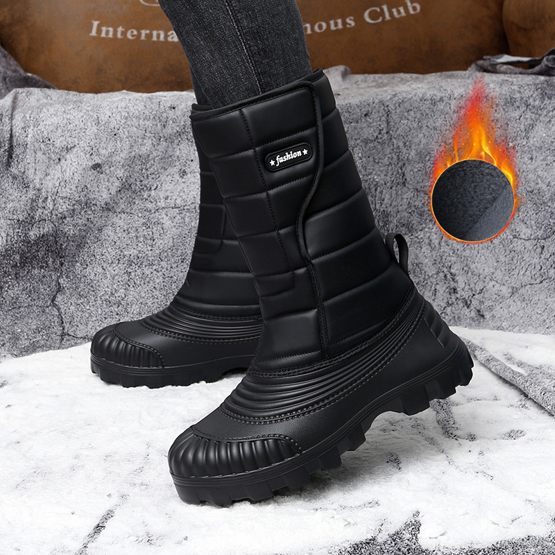 Snow Boots Outdoor Long Tube Fleece Lined Padded Warm Keeping - Image 7