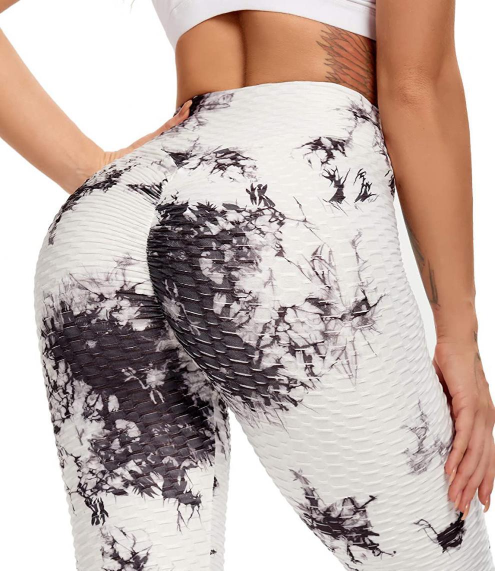 Tie-dye Jacquard Bubble Ladies Yoga Pants - Image 2