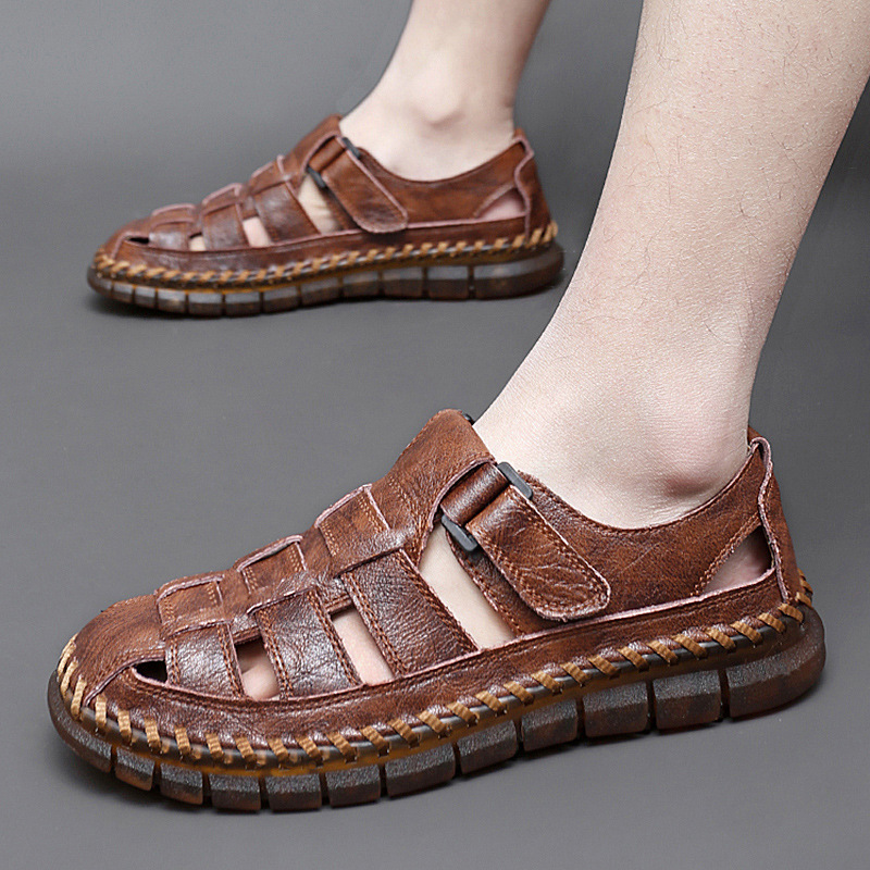 Plus Size Men's Beach Sandals Retro Hollow Out – Bild 2