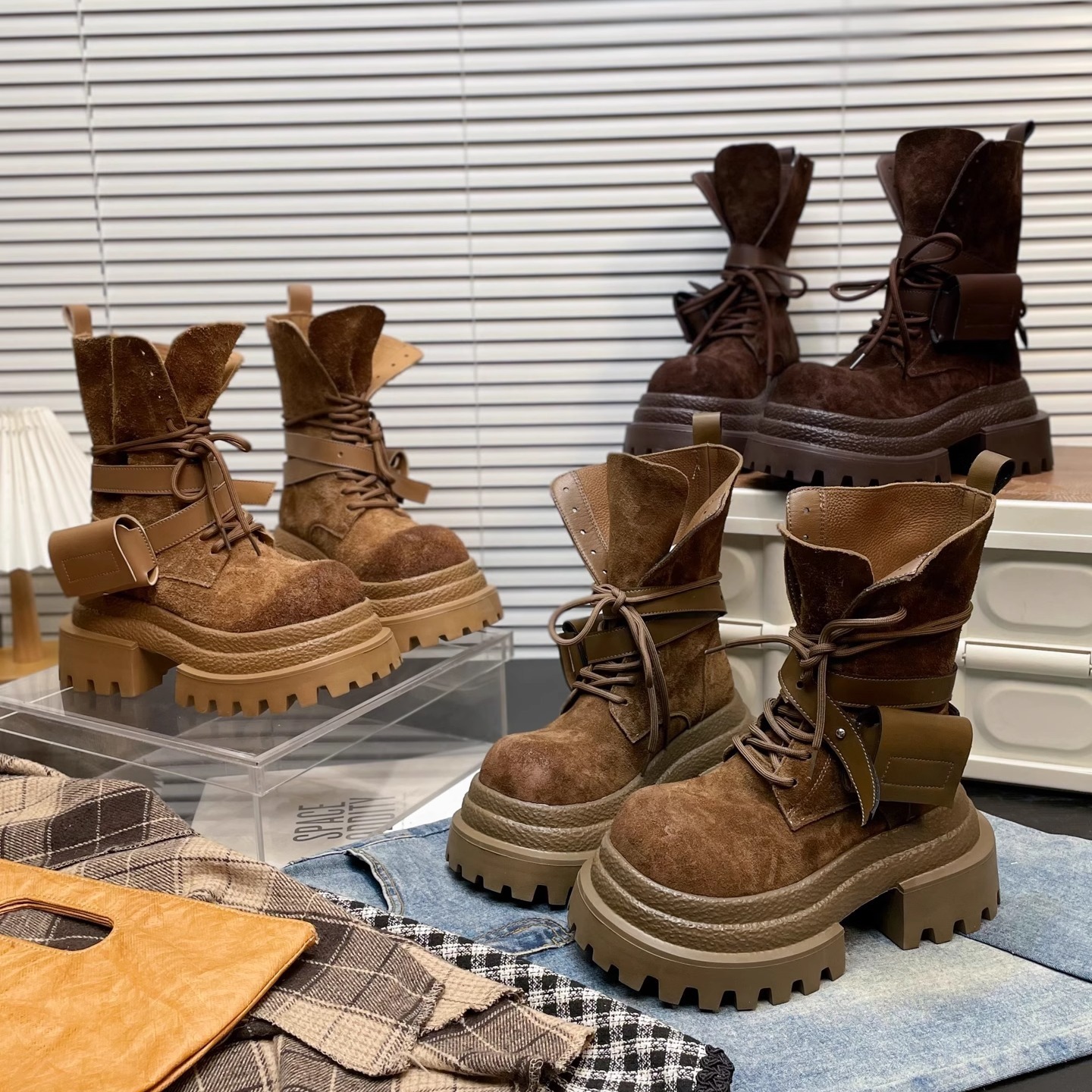 Suede Thick-soled Martin Boots For Women Autumn And Winter New Fashion - Image 4