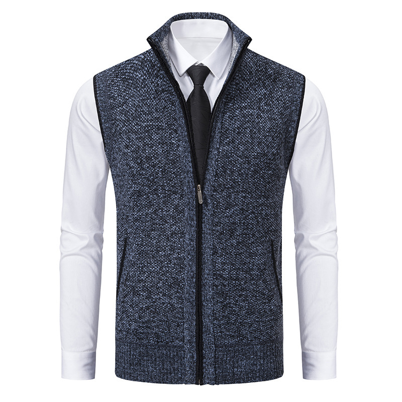 Men's Stand Collar Sweater Knitted Cardigan Coat - Image 3
