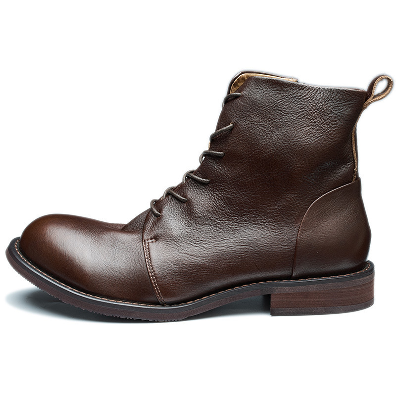 Men's Cowhide Vintage Handmade Martin Boots - Image 5