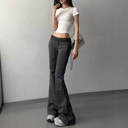 Women's Casual Flared Pants Low Waist Yoga Pants