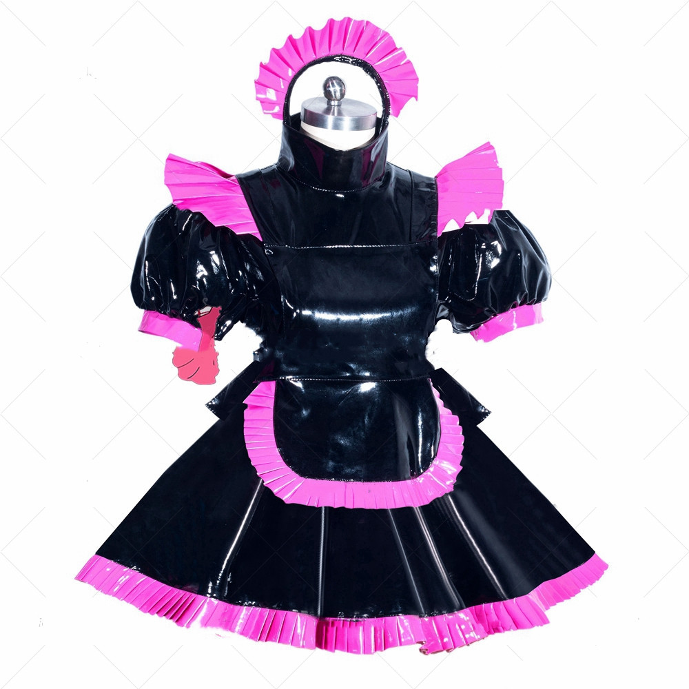 Maid Cosplay Dress In Black Patent Leather — изображение 4