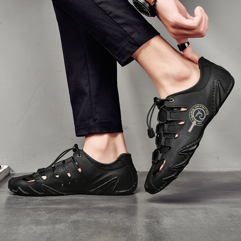 Plus Size Men's Casual Hollow Beach Sandals - Image 4