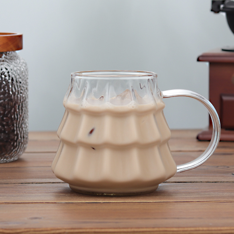 Christmas Glass Coffee Ice Transparent Mug With Handle – Bild 4