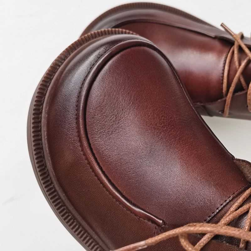 Big Toe Ankle Boots Pure Leather High-top Women's Shoes - Image 4