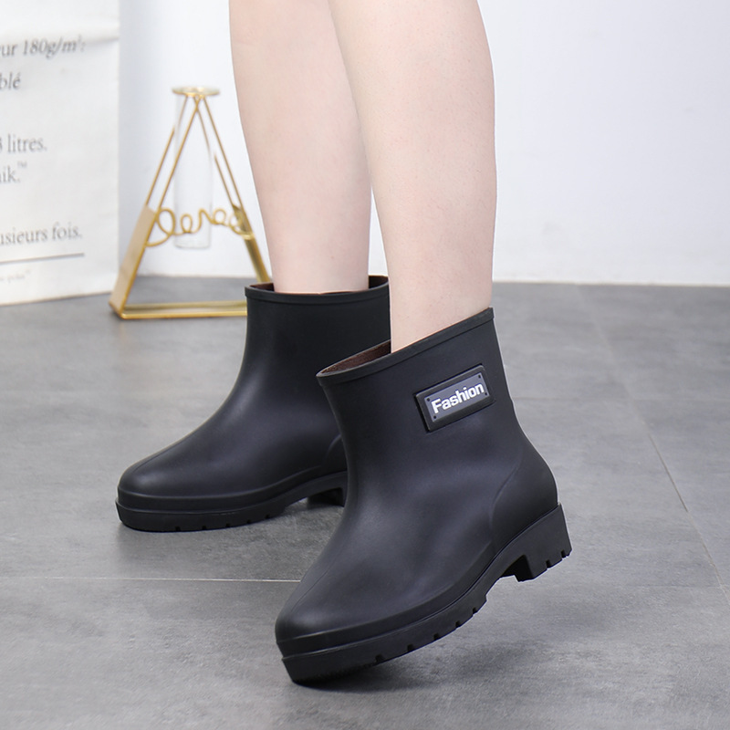 Fashion Work Wear Rain Shoes Adult Warm Women's Mid-calf Rain Boots - Image 3