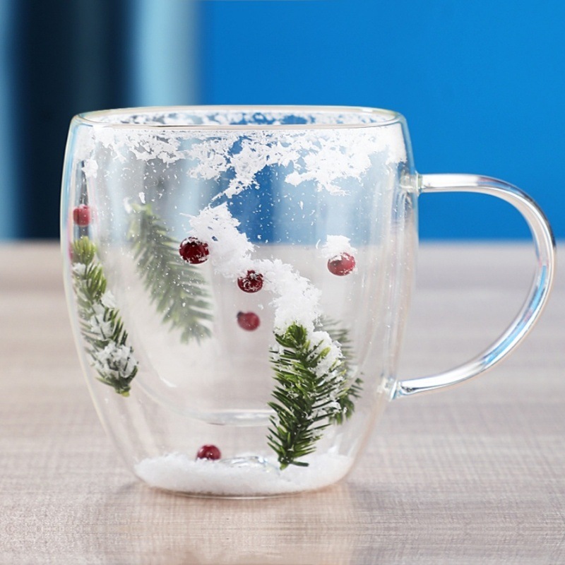 Christmas High Borosilicate Heat-resistant Double Layer Glass Cup – Bild 7