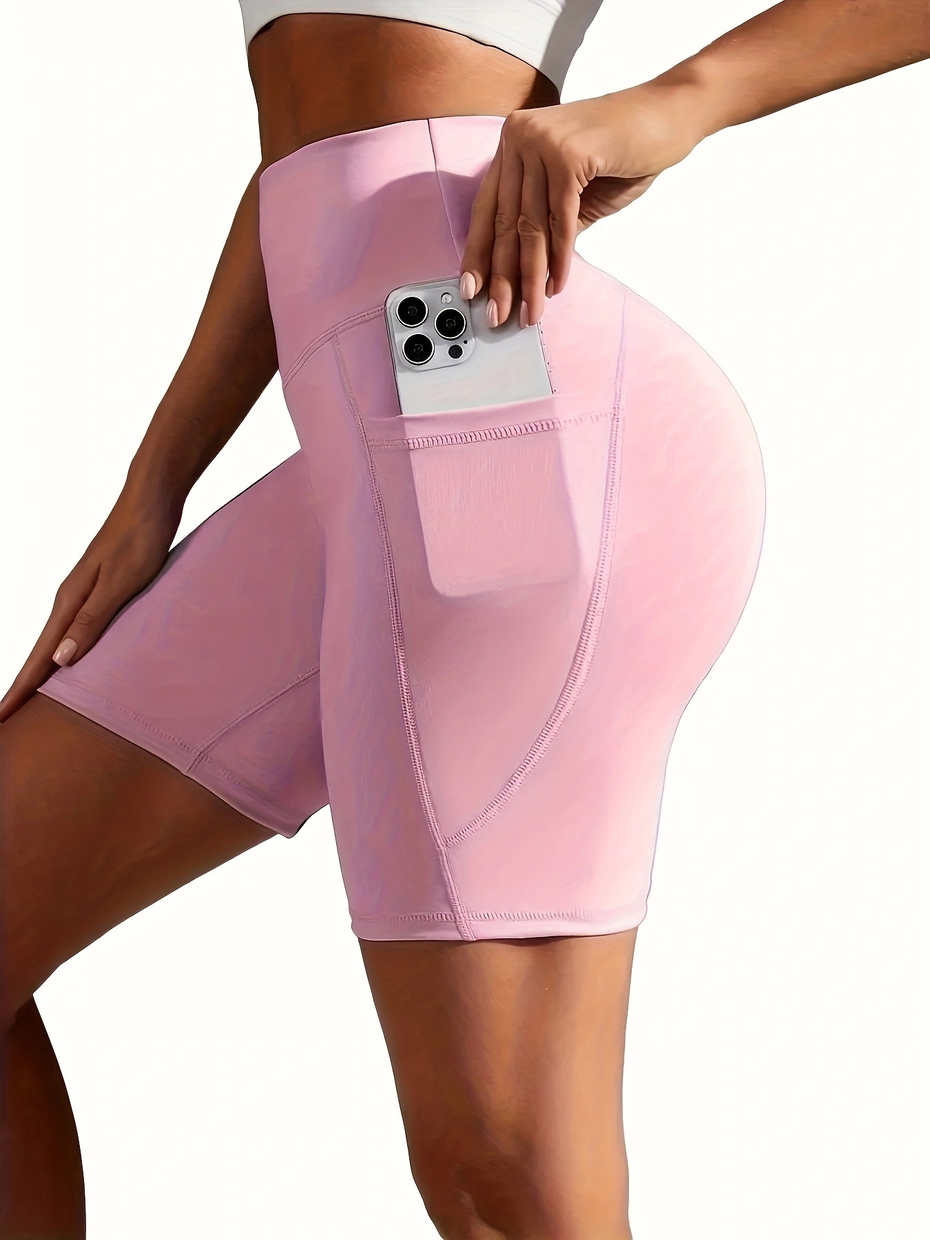 Plus Size Five-point Pocket Yoga Pants High Waist Hip Lift Sports Shorts — изображение 7