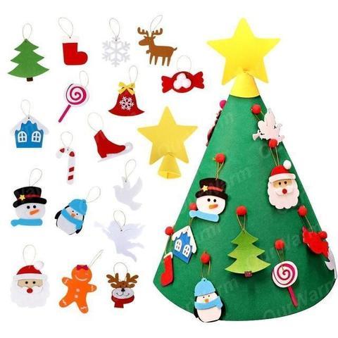Felt Christmas Tree Three-dimensional Christmas Tree Pendant Children's Puzzle Handmade DIY – Bild 8