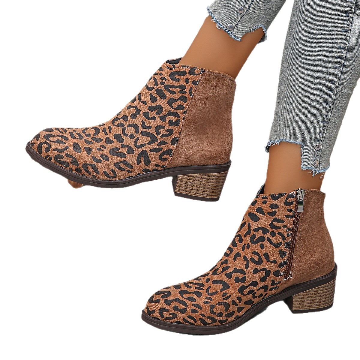 Women's Leopard Print Winter Chelsea Boots — изображение 5