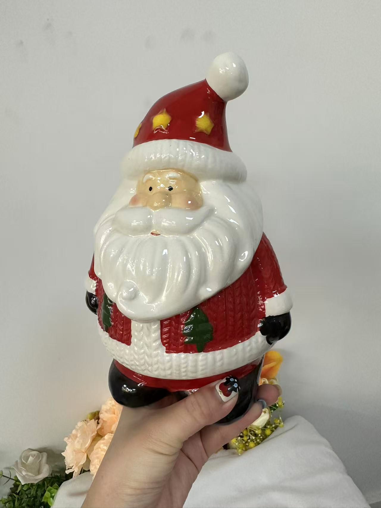 Cute Ceramic Santa Claus Storage Tank Table Decorative Ornament - Image 5
