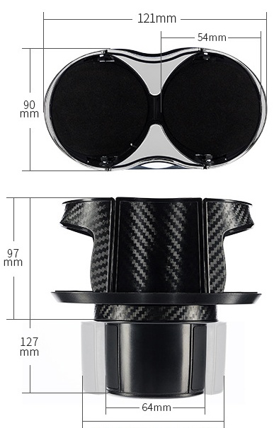 Car Water Cup Holder, Carbon Brazing, One-point Two-piece Beverage Holder, Adjustable Base - Image 5