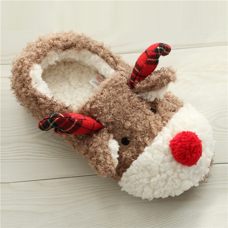 Cotton Slippers Female Autumn And Winter Cute Elk Bag Heel - Image 3