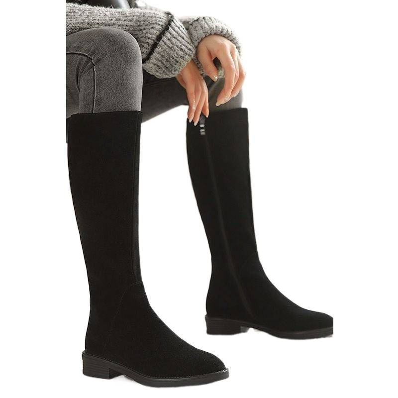 Women's Solid Color Fashion Frosted Long Martin Suede Boots — изображение 5