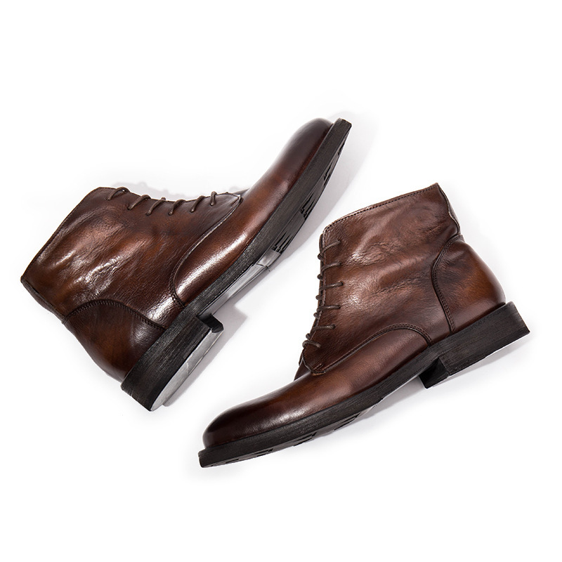 Trendy Workwear Boots All-match First Layer Cowhide Retro - Image 3