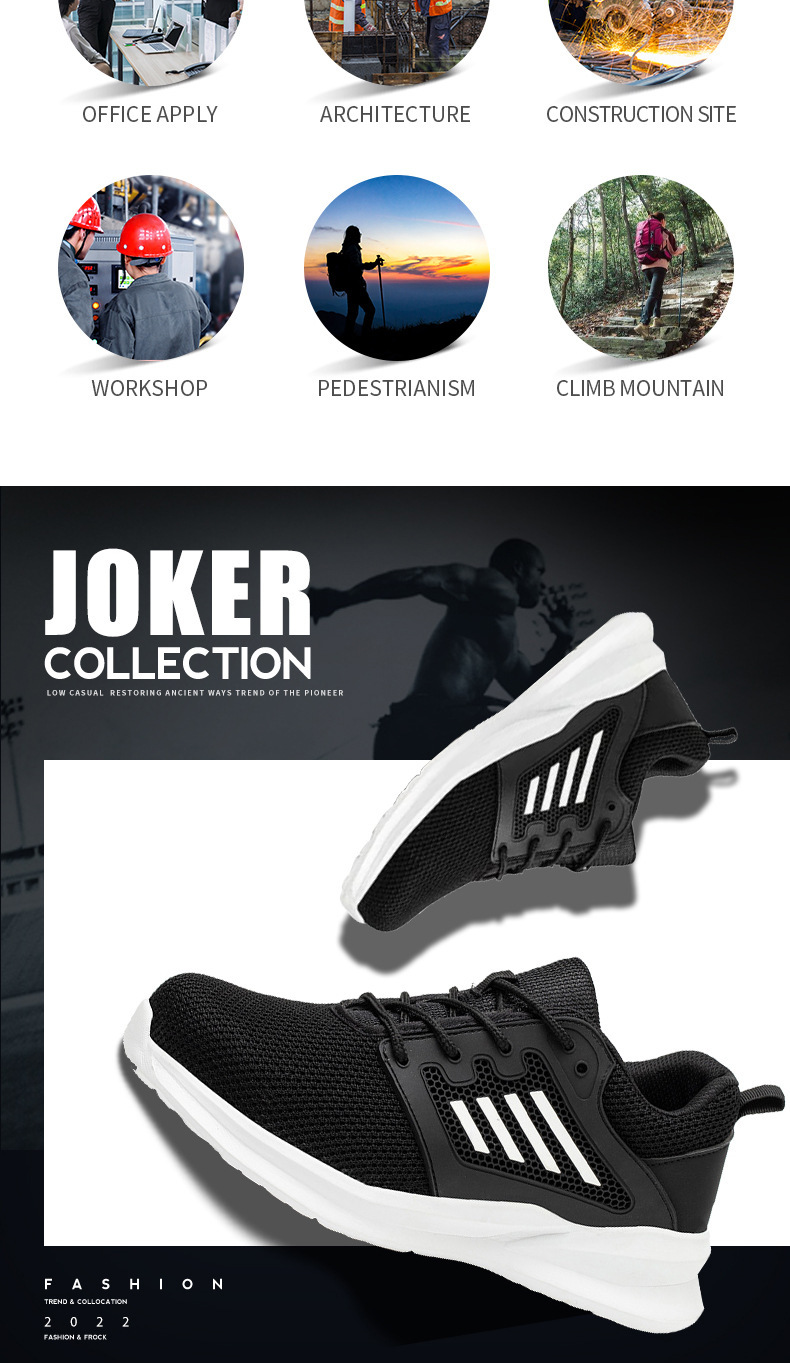Anti-smashing And Anti-penetration Summer Breathable Safety Shoes Protective Lightweight Comfortable Air Cushion Work Shoes — изображение 7