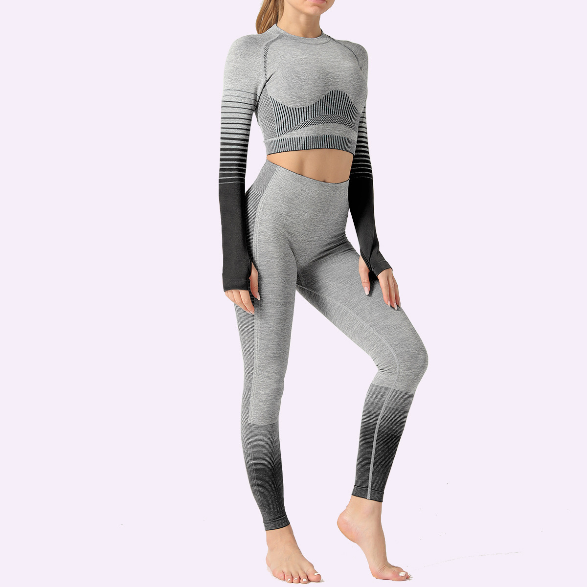 Peach knit quick-drying yoga pants — изображение 2