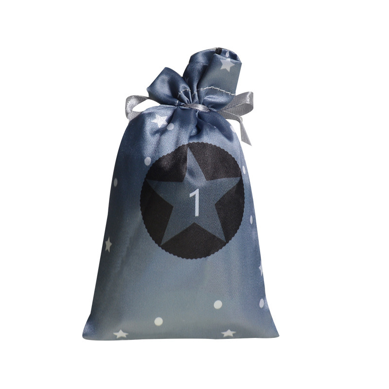 Advent Calendar Christmas Satin Cloth Gift Bag Set - Image 4