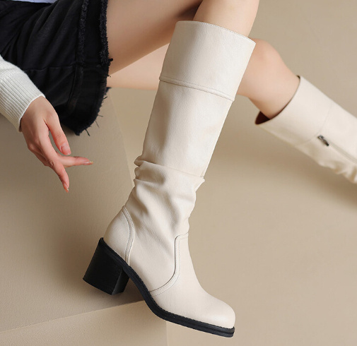Thick Mid-heel High-top Below The Knee Women's Knight Warm Boots - Image 8