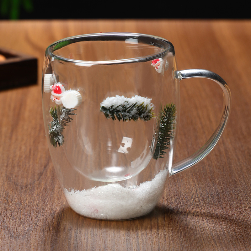 Christmas High Borosilicate Heat-resistant Double Layer Glass Cup – Bild 3