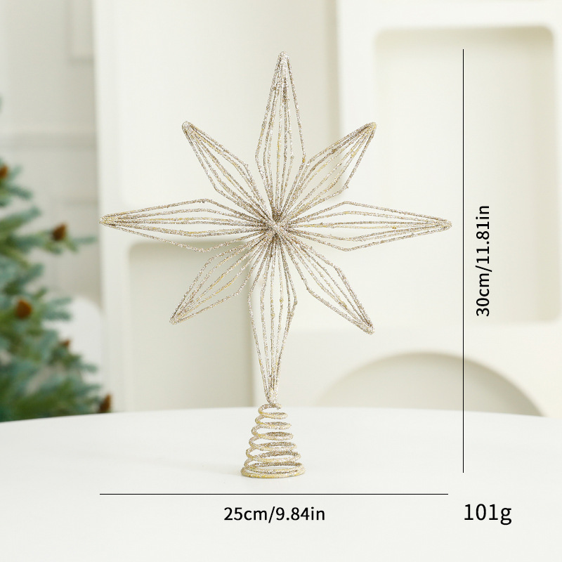 Eight Awn Star Champagne Christmas Decoration Ornaments - Image 8