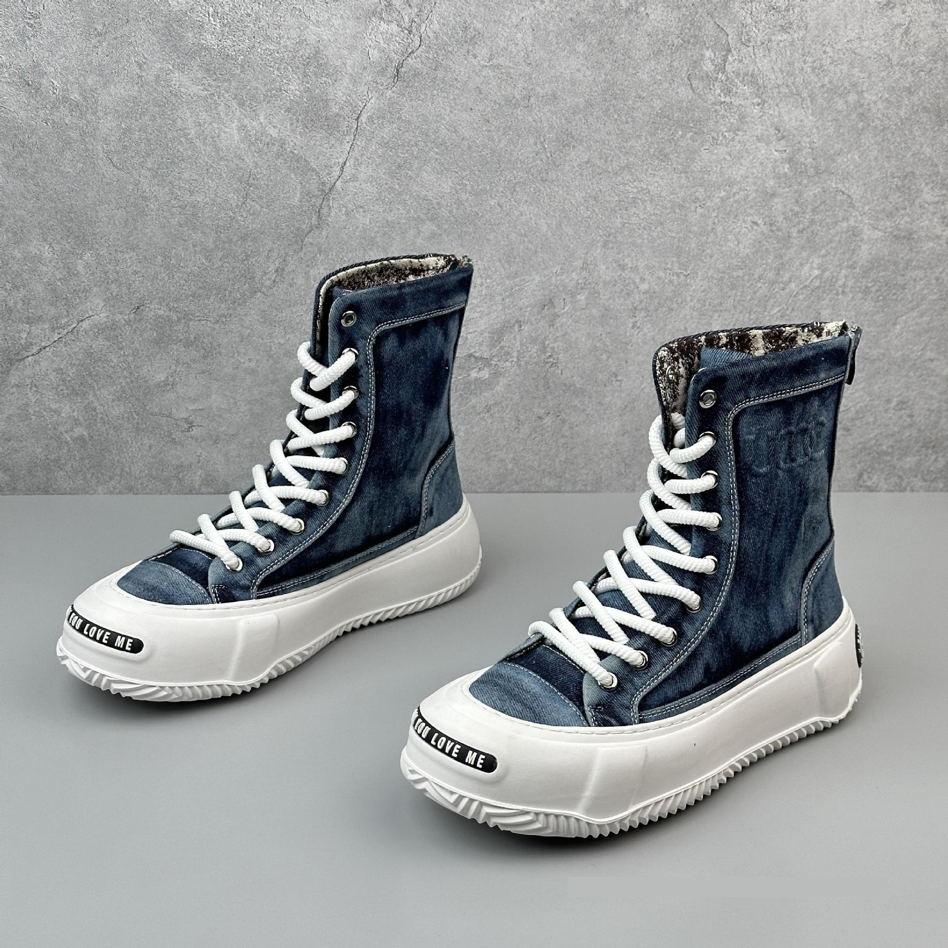 High-top Canvas Boots Fashionable All-match Fashion Boots Men - Image 3