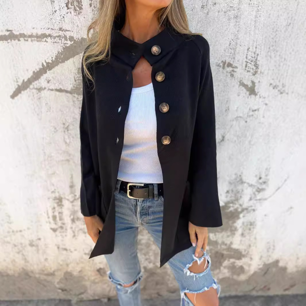 Ins Single Breasted Lapel Knitted Coat Fashion Pocket Long Sleeve Cardigan Jacket Women's Clothing – Bild 3