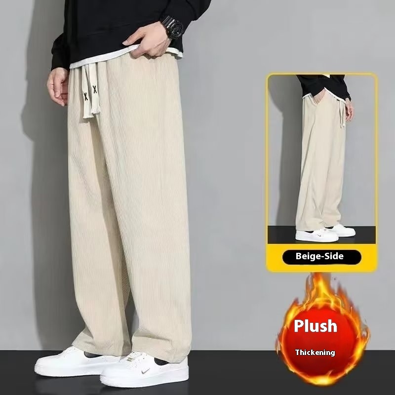 Corduroy Fleece Padded Pants Men's Pants Autumn And Winter - Image 3