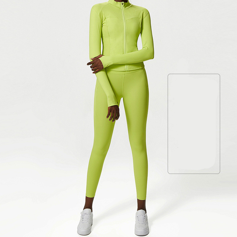 Nude Yoga Wear Jacket Pants Set