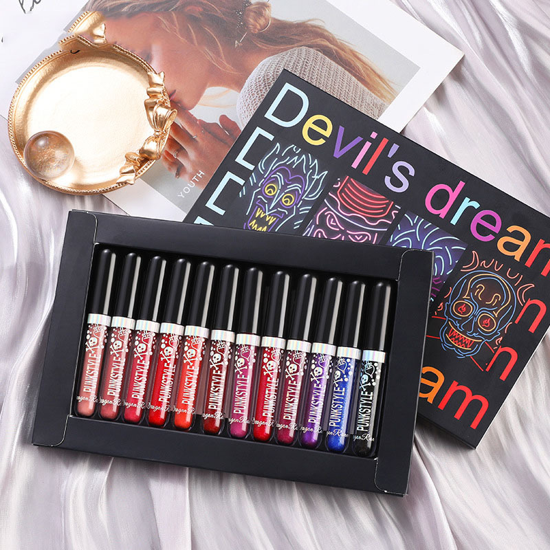 12Pcs Liquid Lipstick Set Halloween Makeup Diamond Symphony Lip Gloss Long Lasting Moisturizing Lip Glaze Glitter Cosmetic - Image 5