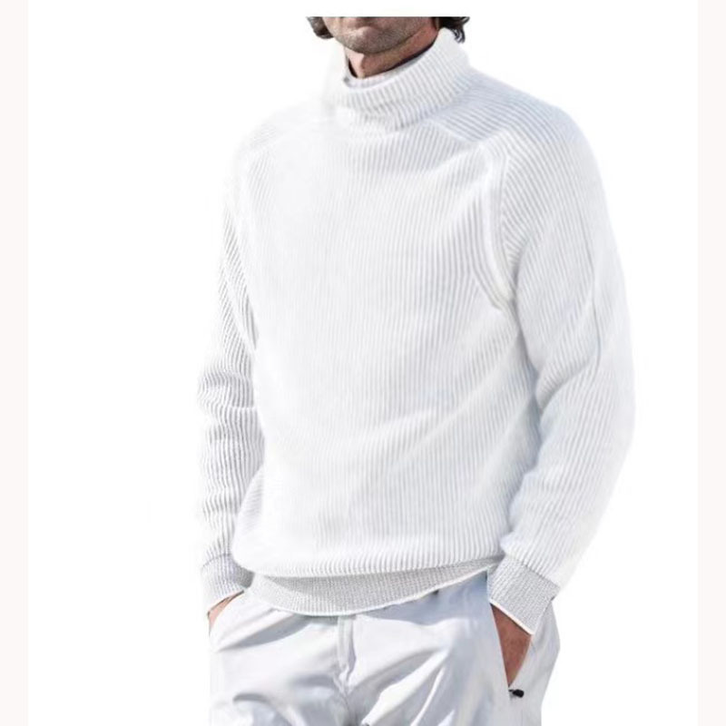 Men's Wool High Collar Warm Sweater - Image 3