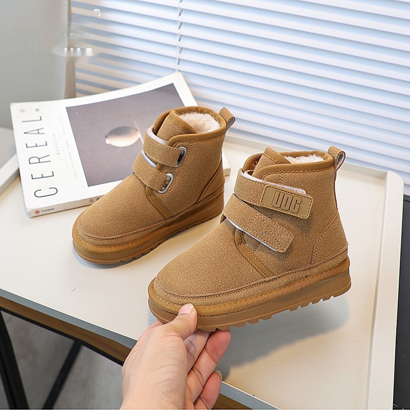 Fleece-lined Thick Snow Boots Girls' Double Velcro Ankle Boots — изображение 4