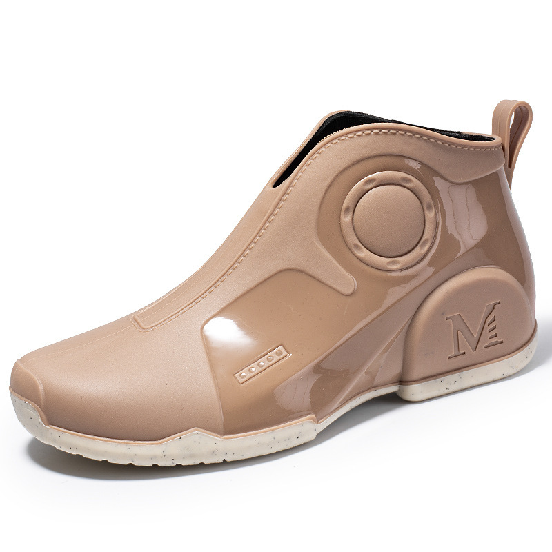 Motorcycle Rain Boots Men's Summer Youth Outdoor Non-slip Wading Shoes Fashion Low Top Flat Work Shoes Rubber Shoes - Image 2