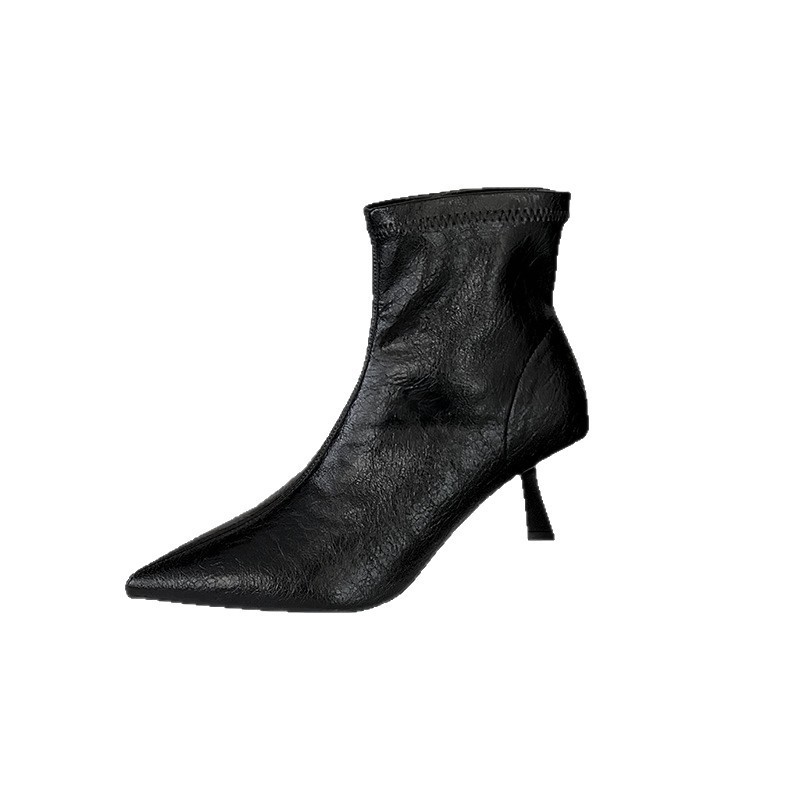 Women's Fashion Pointed Toe Stiletto Heel Ankle Boots - Image 5