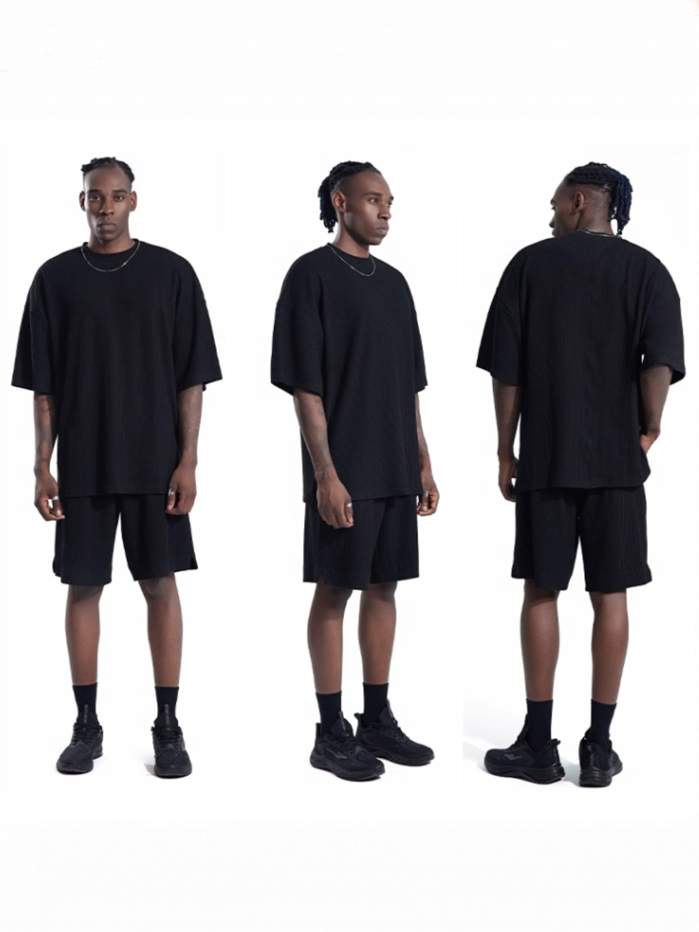 Men's Loose Short Sleeve Suit Sports Casual Texture Suit — изображение 7