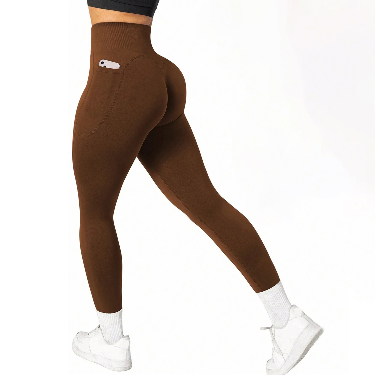 Solid Color Yoga Pants Nude Feel Hip Yoga Trousers - Image 8