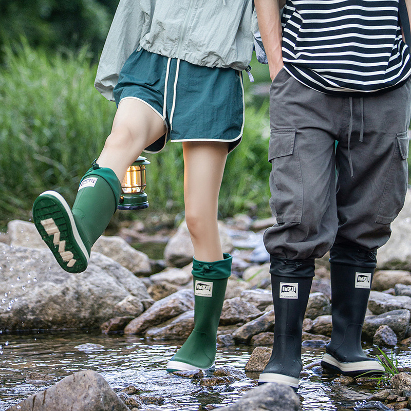 Couple Platform High Tube Outdoor Camping Rain Boots Waterproof Non-slip Rain Boots - Image 2