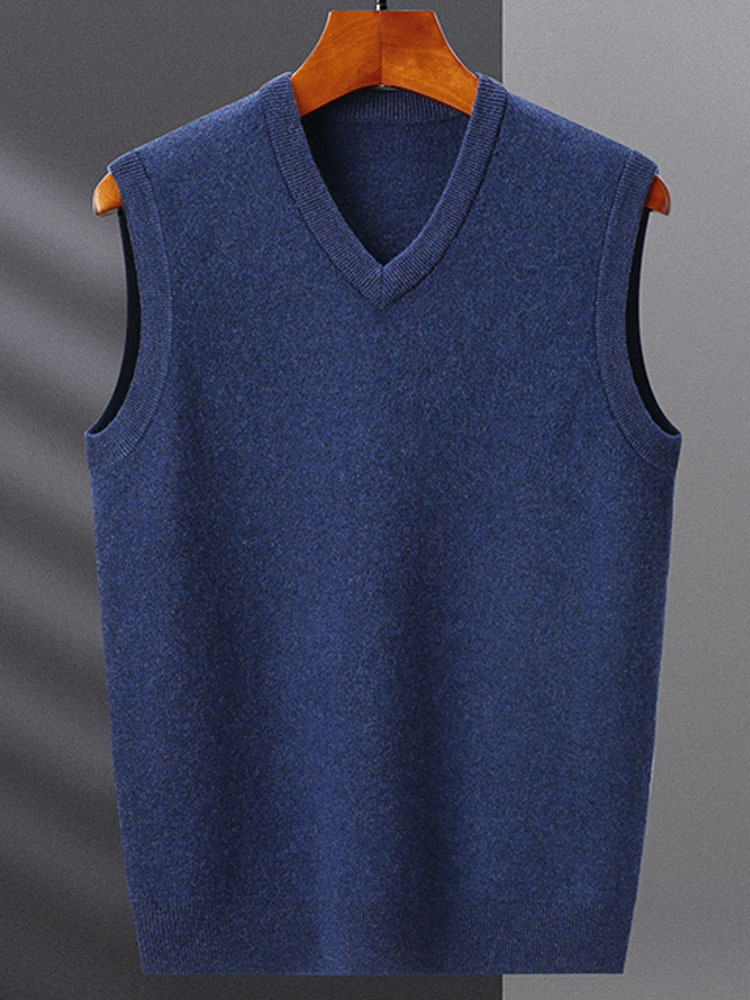 Fashion Cashmere Vest Men's Sleeveless Sweater - Image 2
