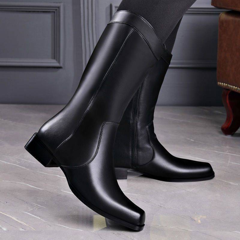 Men's Pointed Toe Business High-top Leather Boots - Image 3
