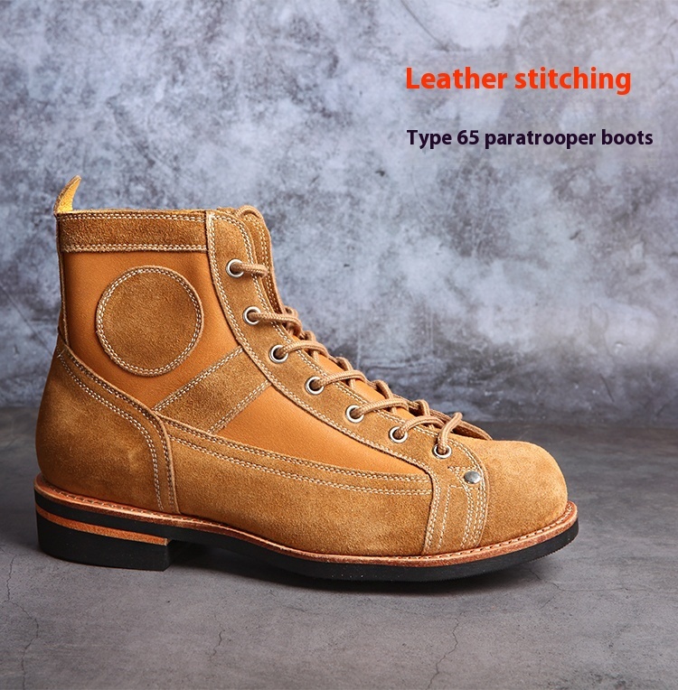 Leather Stitching Paratrooper Work Ankle Boots - Image 7