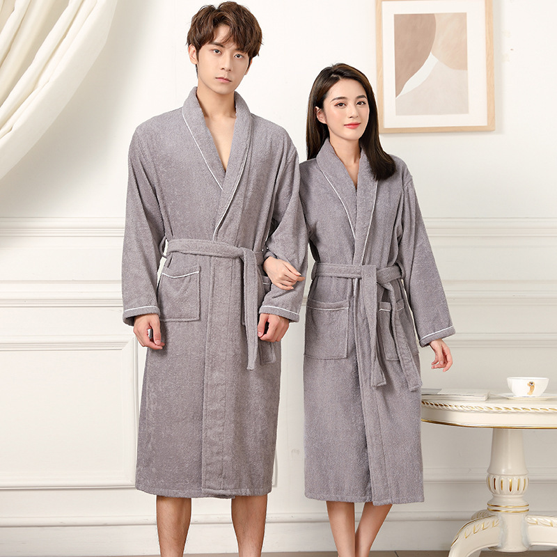 Towel Material Bathrobe Men's And Women's Pajamas - Image 2