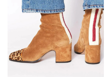 High Heel Square Toe Large Size Suede Color Matching Low-cut Martin Boots - Image 4